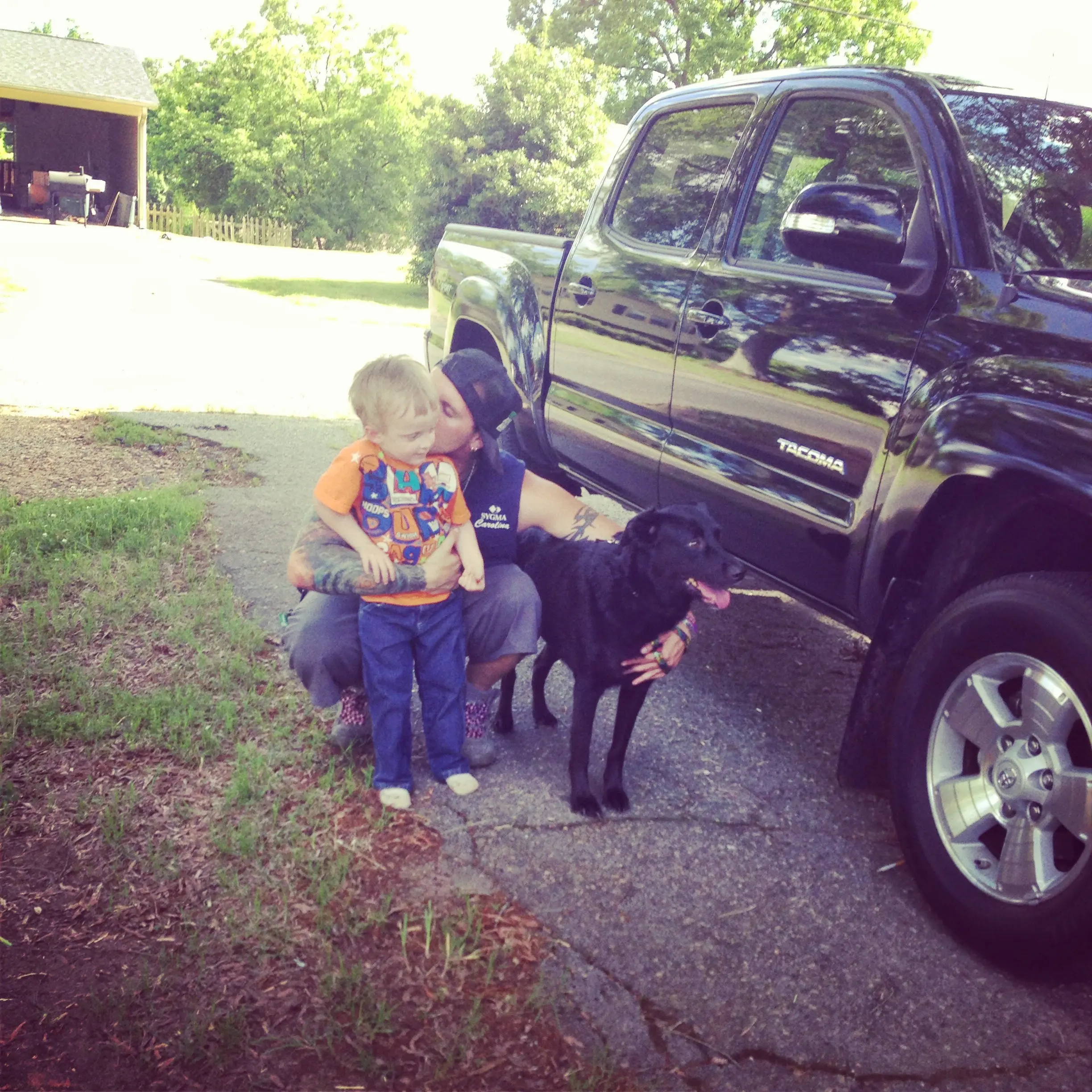 Jon Palacio with a dog